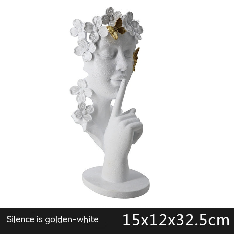 Silence Is Gold Creative Abstract Statue