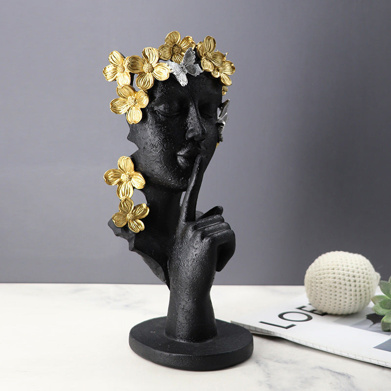 Silence Is Gold Creative Abstract Statue